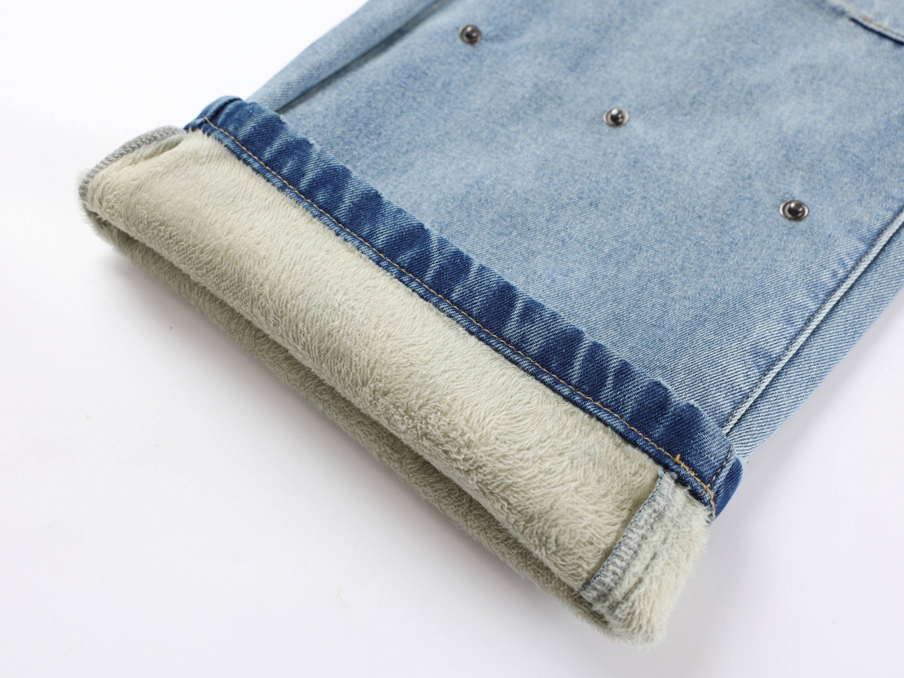 Fleece-Lined Wide-Leg Stacked Denim Pants | Winter Street Style