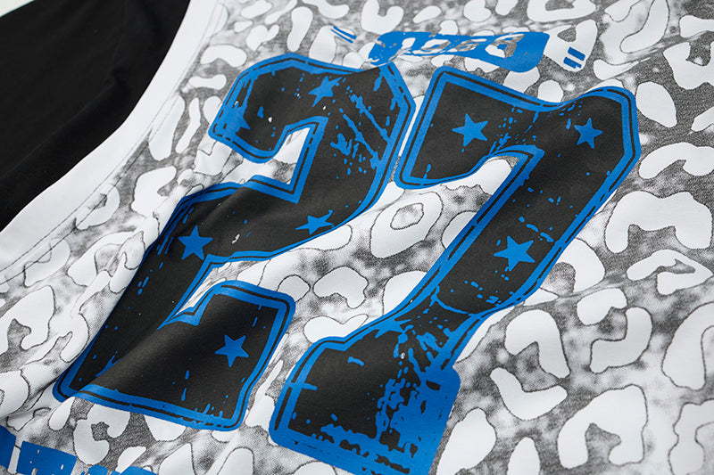 Leopard Mesh Layered Graphic T-Shirt | Varsity Streetwear
