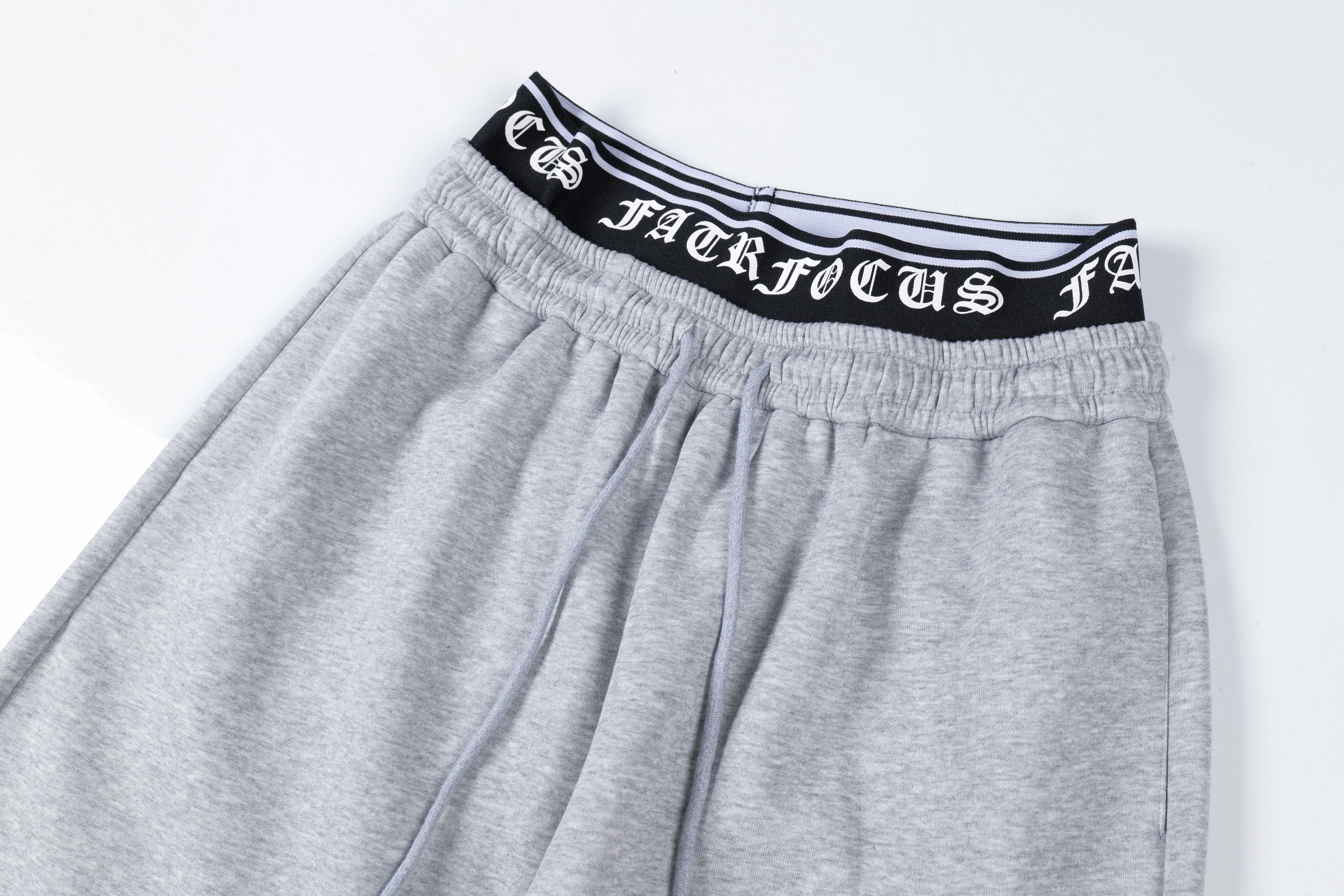 Gothic Cross Wide-Leg Sweatpants | FATFOCUS Logo Waistband