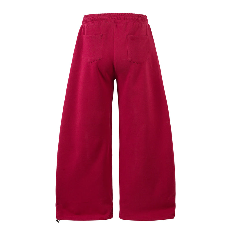 Omirad Embroidered Multi-Pocket Wide-Leg Cargo Sweatpants