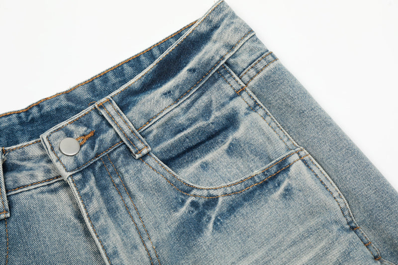 Omirad Vintage Wash Wide-Leg Denim Pants | Oversized Fit