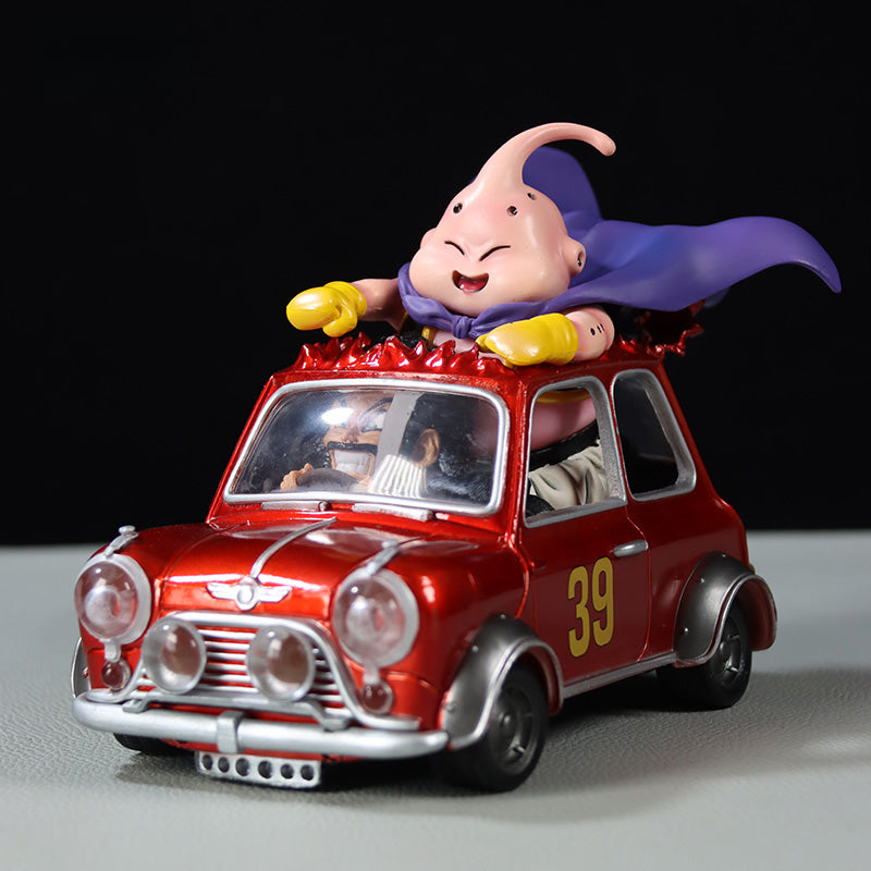 Dragon Ball Z Majin Buu Car Figura - Altura de 13.5 cm, 18 cm de longitud, 0.44 kg - con Red Mini Cooper