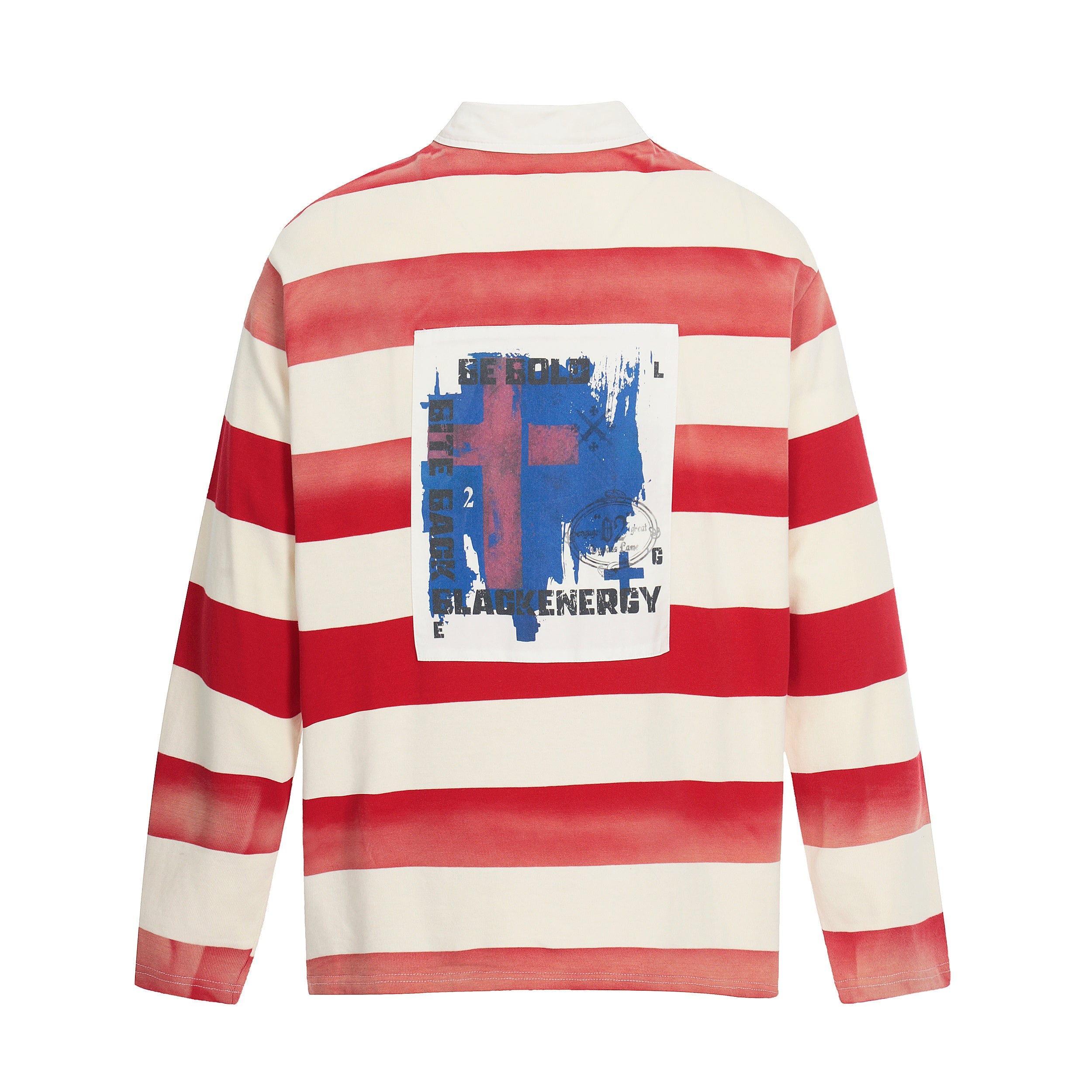 Men's Striped Long Sleeve Rugby Polo Shirt | Vintage Streetwear