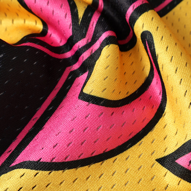 Neon Flame Football Jersey | Pink Black Street Athletic Tee