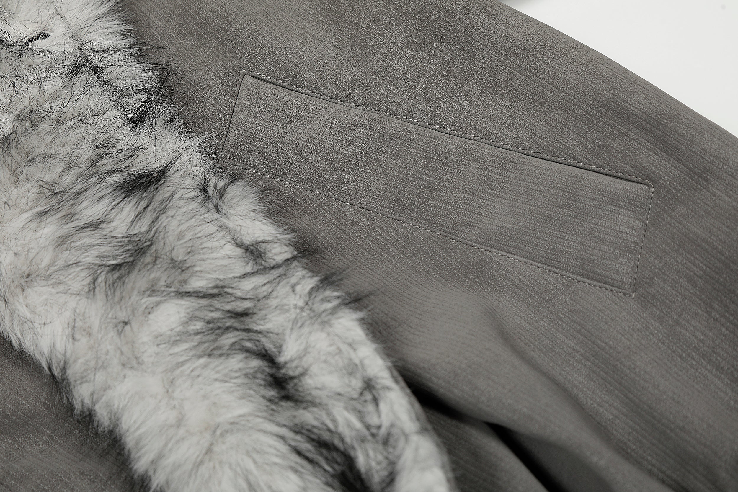 Faux Fur Trim High-Neck Bomber Jacket | Streetwear