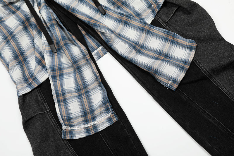Omirad Layered Plaid Skirt-Pants | Deconstructed Streetwear