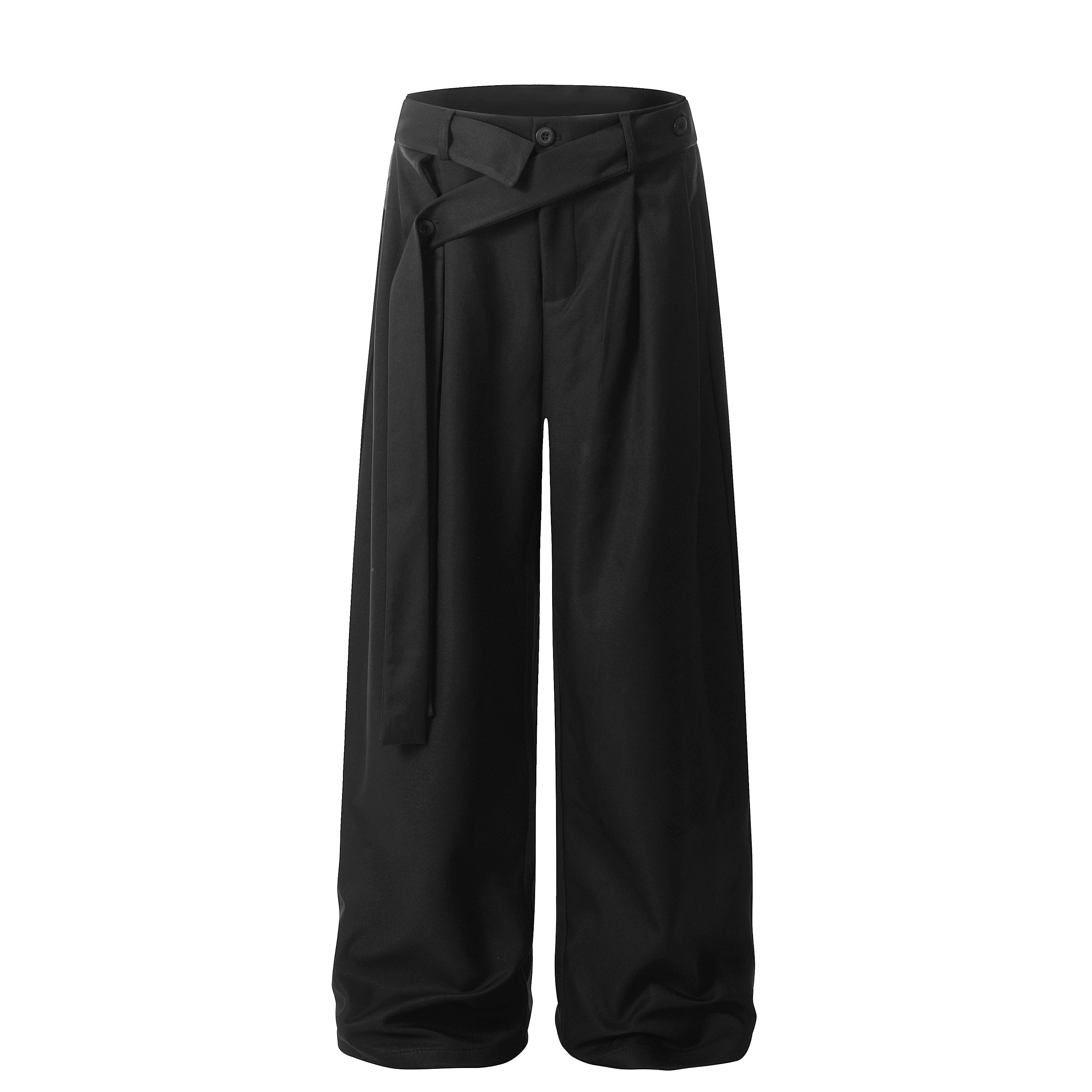 Omirad Asymmetric Wrap-Belt Wide-Leg Pants | SEAKOFF