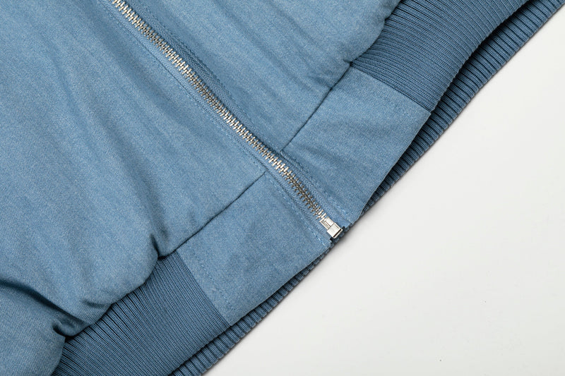 Omirad 97 Denim Varsity Hooded Jacket | Faux Fur Lined