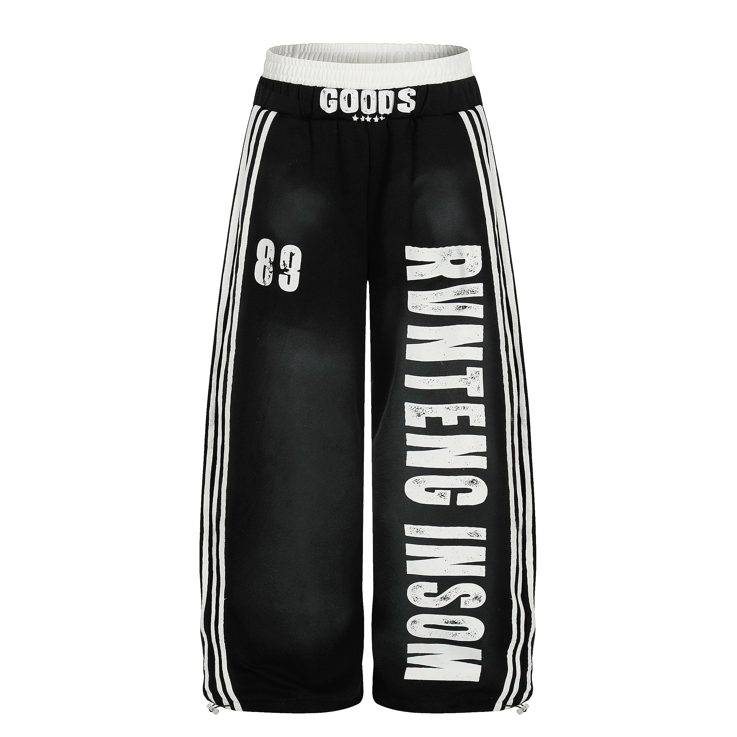 Bold Letter Triple Stripe Track Pants | Oversized Streetwear