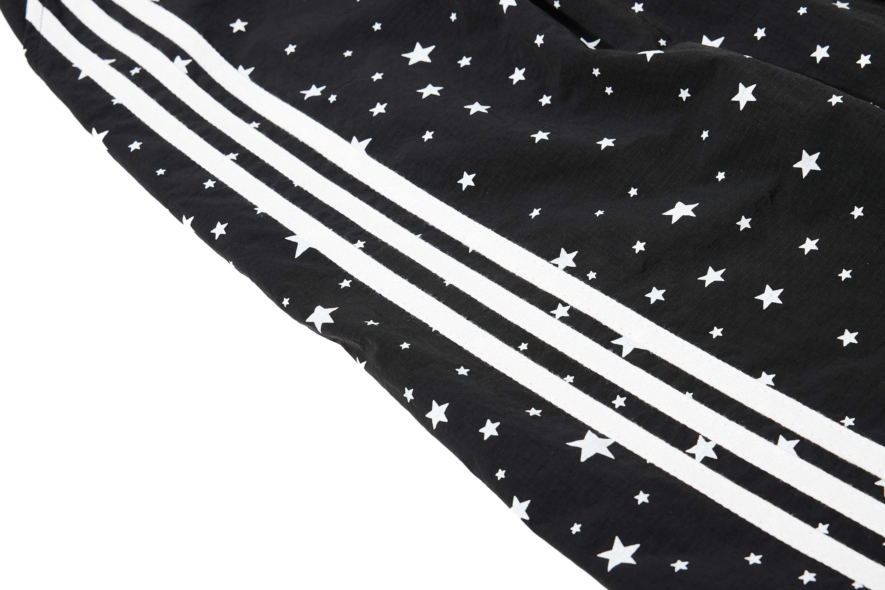 Star Print Wide-Leg Track Pants with Side Stripes | Streetwear