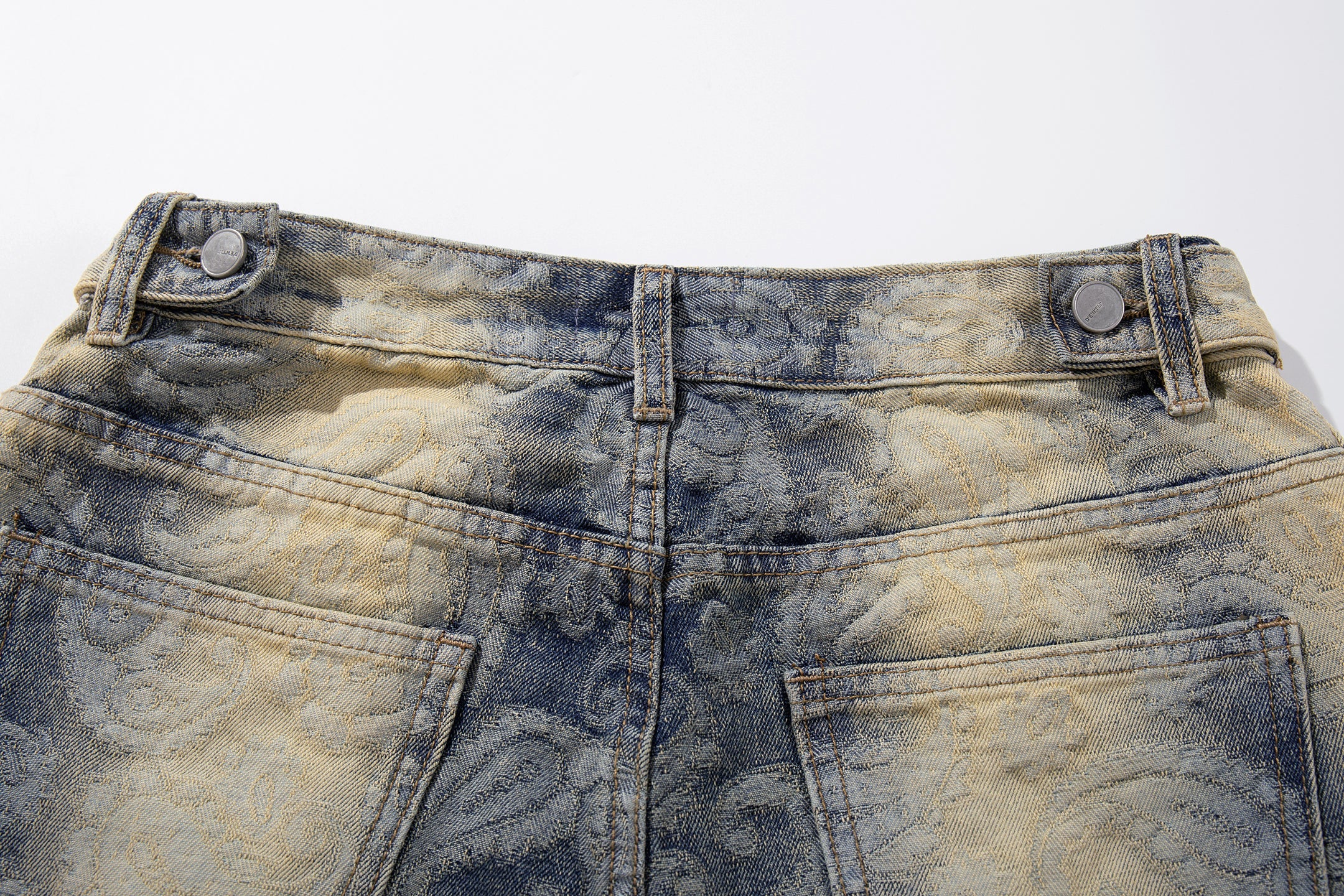 Paisley Spray-Fade Wide-Leg Jeans | Vintage Denim