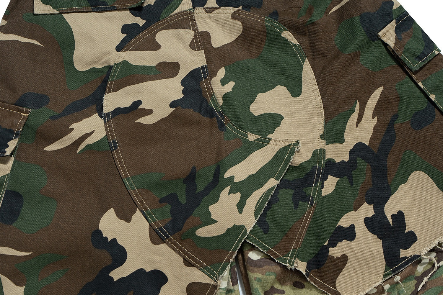 Omirad Tactical Patchwork Camo Cargo Shorts | Streetwear