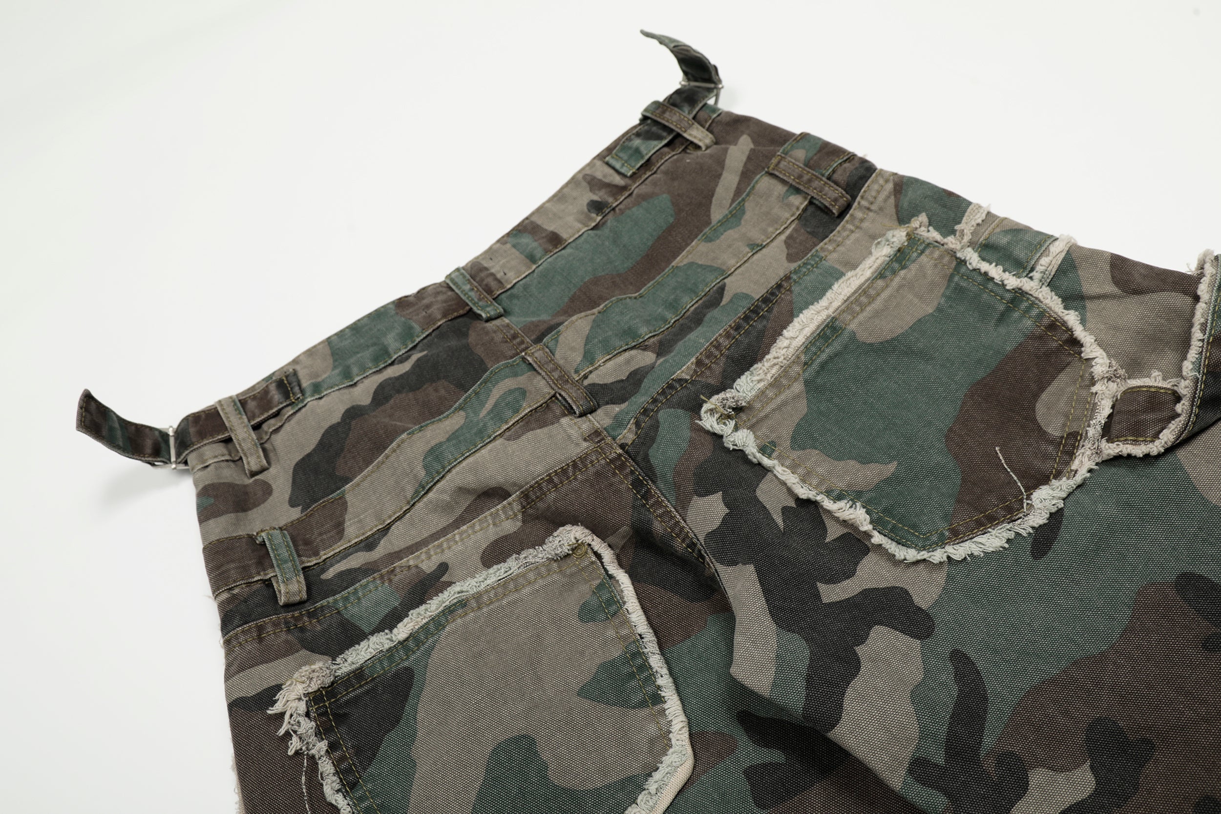 Omirad Double-Waist Camo Cargo Jeans | Wide-Leg Streetwear