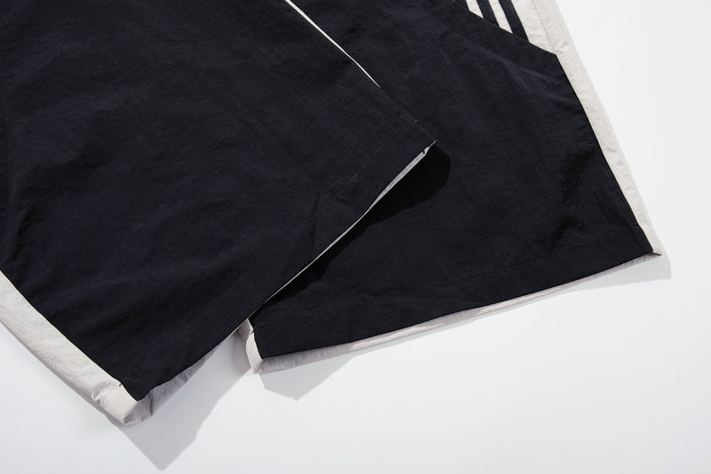 Script Graphic Wide-Leg Track Pants | Contrast Panel