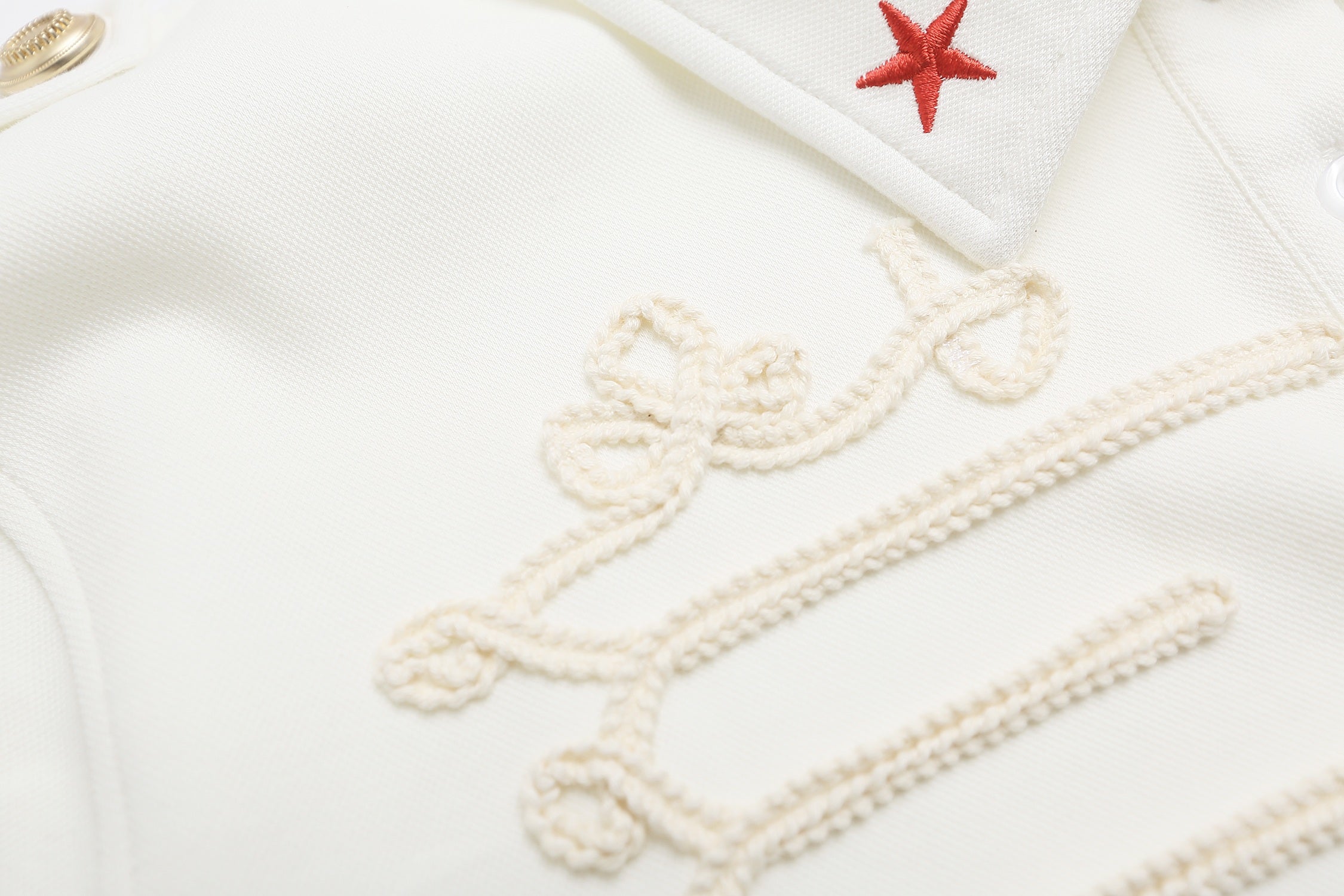 Military Braid Polo Shirt | Rope Embroidery & Epaulettes