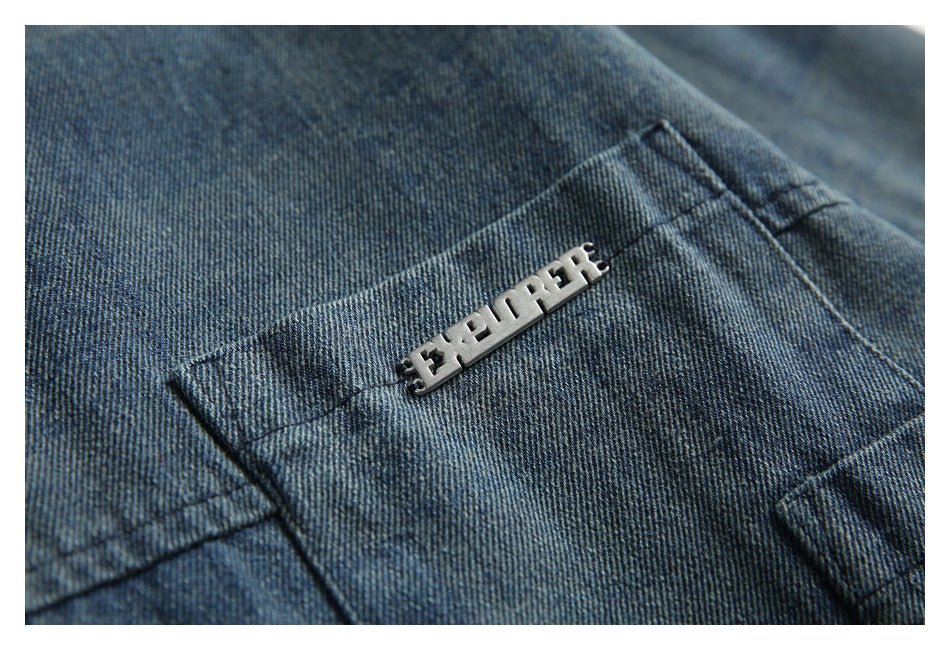Checkerboard Denim Chambray Shirt on Sale - Men's and Women's Long Sleeve Casual Style - Seakoff