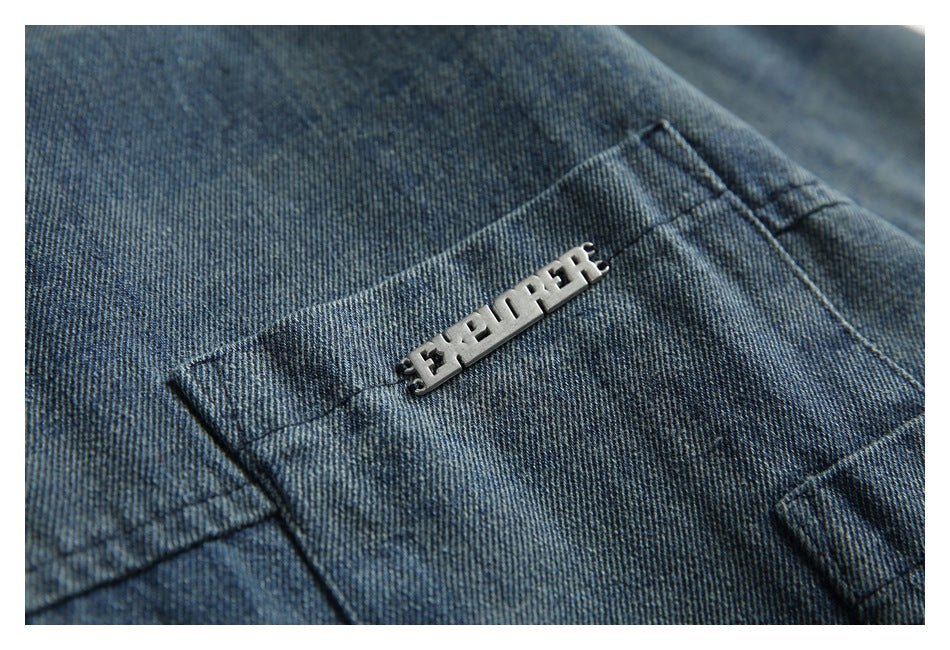 Checkerboard Denim Chambray Shirt on Sale - Men&