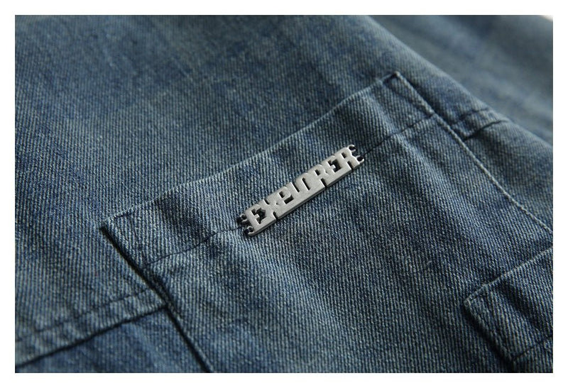 Checkerboard Denim Chambray Shirt on Sale - Men's and Women's Long Sleeve Casual Style - Seakoff