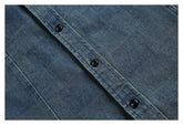 Checkerboard Denim Chambray Shirt on Sale - Men&