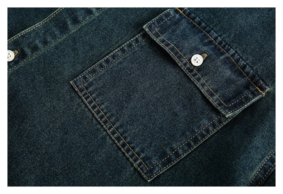 Classic Denim Chambray Shirt on Sale - Men's and Women's Short Sleeve Vintage Style - Seakoff