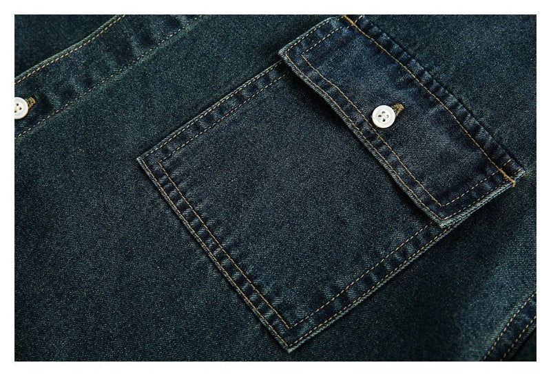 Classic Denim Chambray Shirt on Sale - Men's and Women's Short Sleeve Vintage Style - Seakoff