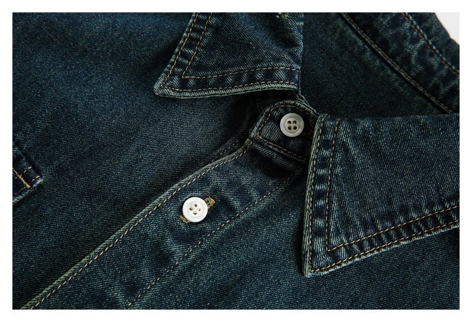 Classic Denim Chambray Shirt on Sale - Men's and Women's Short Sleeve Vintage Style - Seakoff