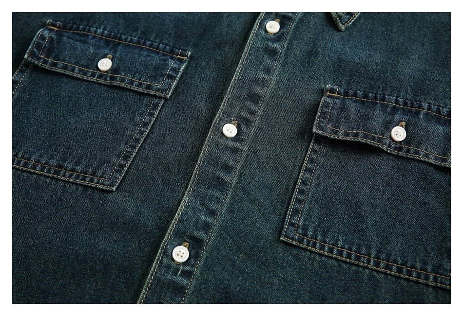 Classic Denim Chambray Shirt on Sale - Men's and Women's Short Sleeve Vintage Style - Seakoff