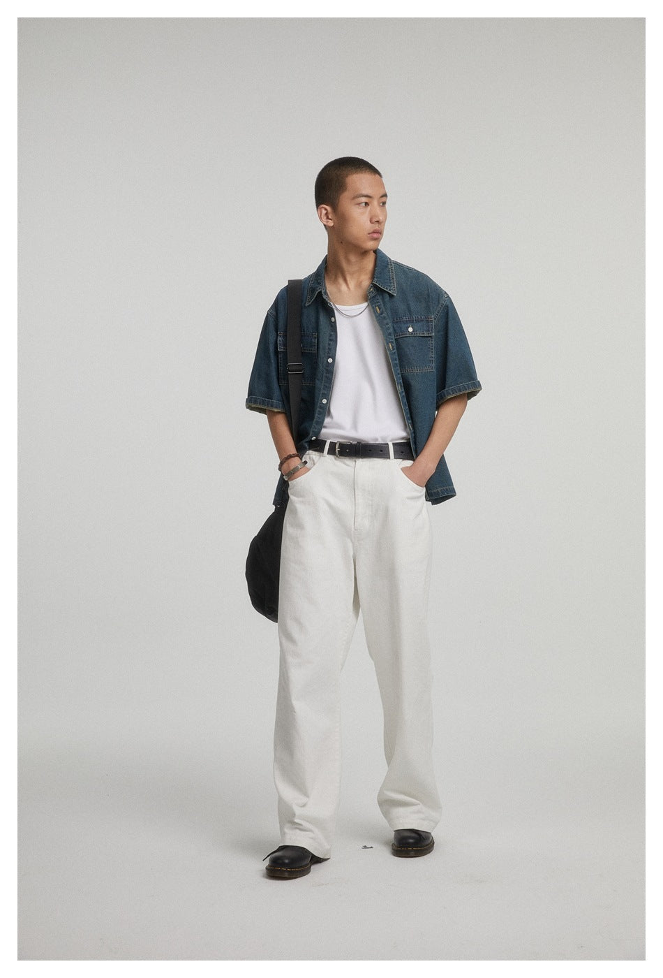 Classic Denim Chambray Shirt on Sale - Men's and Women's Short Sleeve Vintage Style - Seakoff