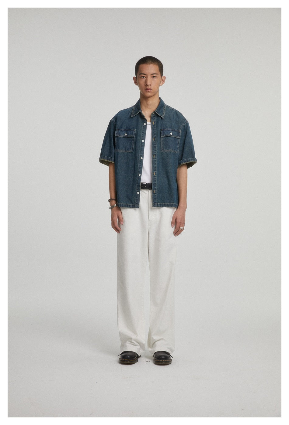 Classic Denim Chambray Shirt on Sale - Men's and Women's Short Sleeve Vintage Style - Seakoff
