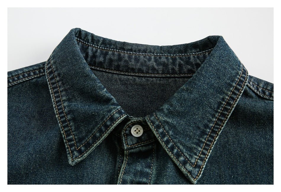 Classic Denim Chambray Shirt on Sale - Men's and Women's Short Sleeve Vintage Style - Seakoff