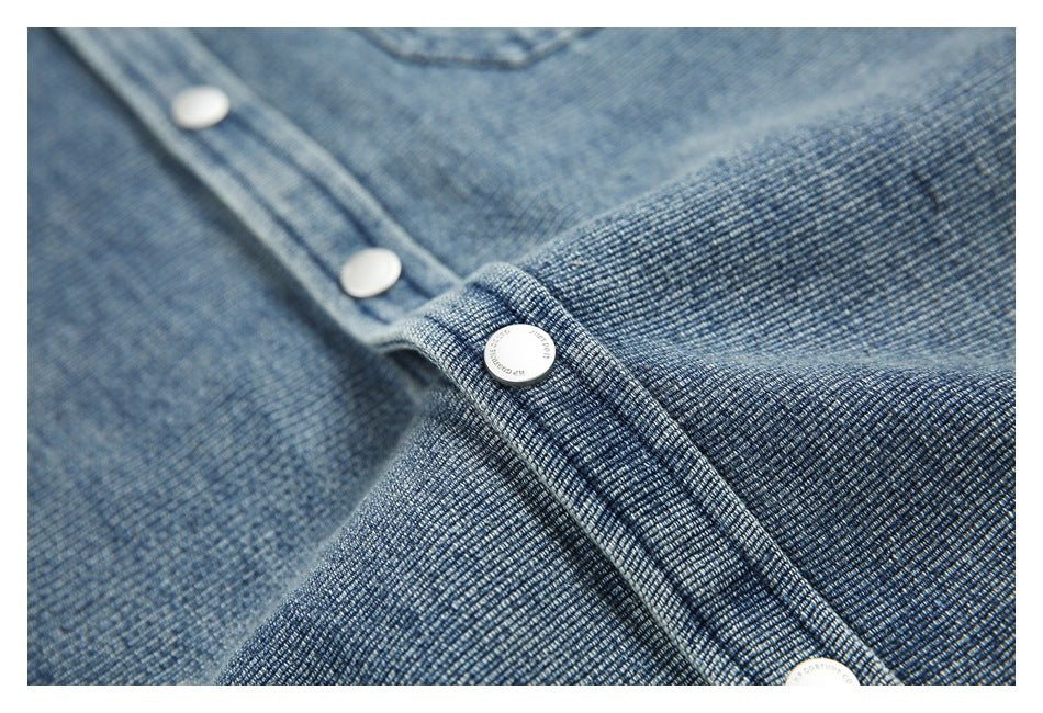 Classic Light Blue Denim Chambray Shirt on Sale - Men&