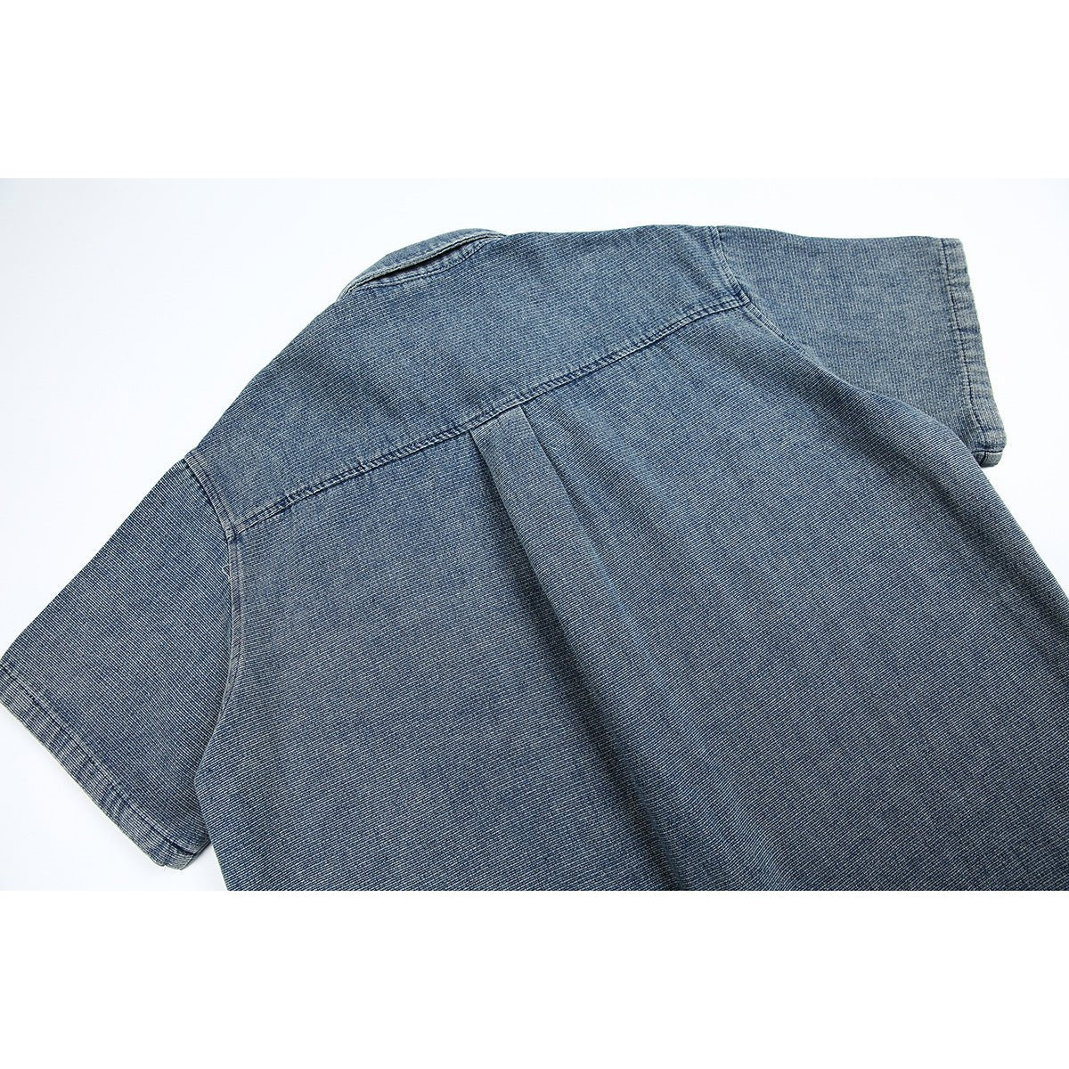 Classic Light Blue Denim Chambray Shirt on Sale - Men's and Women's Short Sleeve Vintage Style - Seakoff