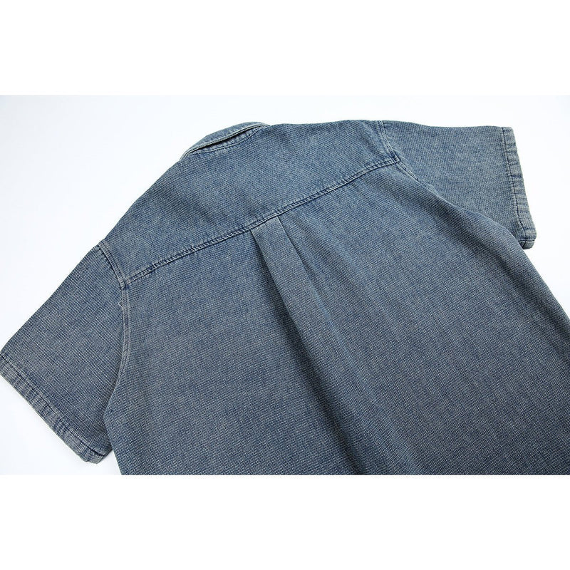 Classic Light Blue Denim Chambray Shirt on Sale - Men's and Women's Short Sleeve Vintage Style - Seakoff