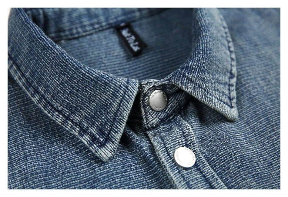 Classic Light Blue Denim Chambray Shirt on Sale - Men&