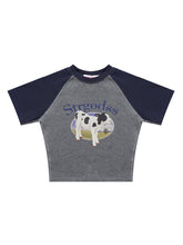 Cow Graphic Crop Tee - Seakoff