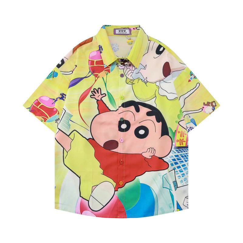 Crayon Shin-chan anime button up shirt - Seakoff