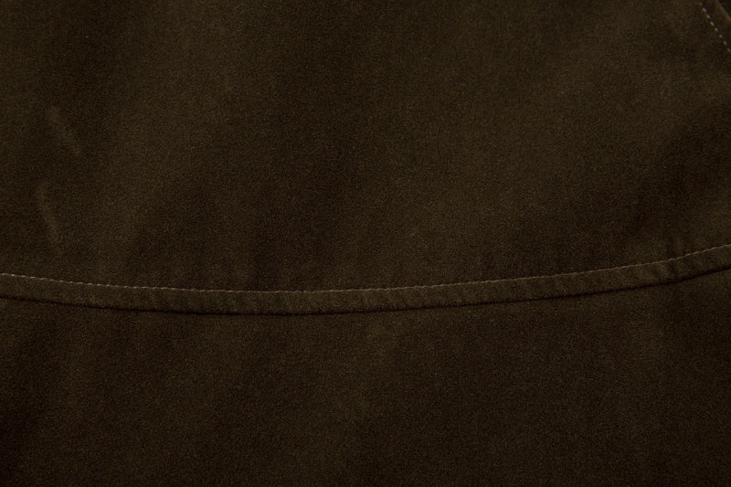 Suede-Texture Arc Panel Zip Jacket | Streetwear Outerwear
