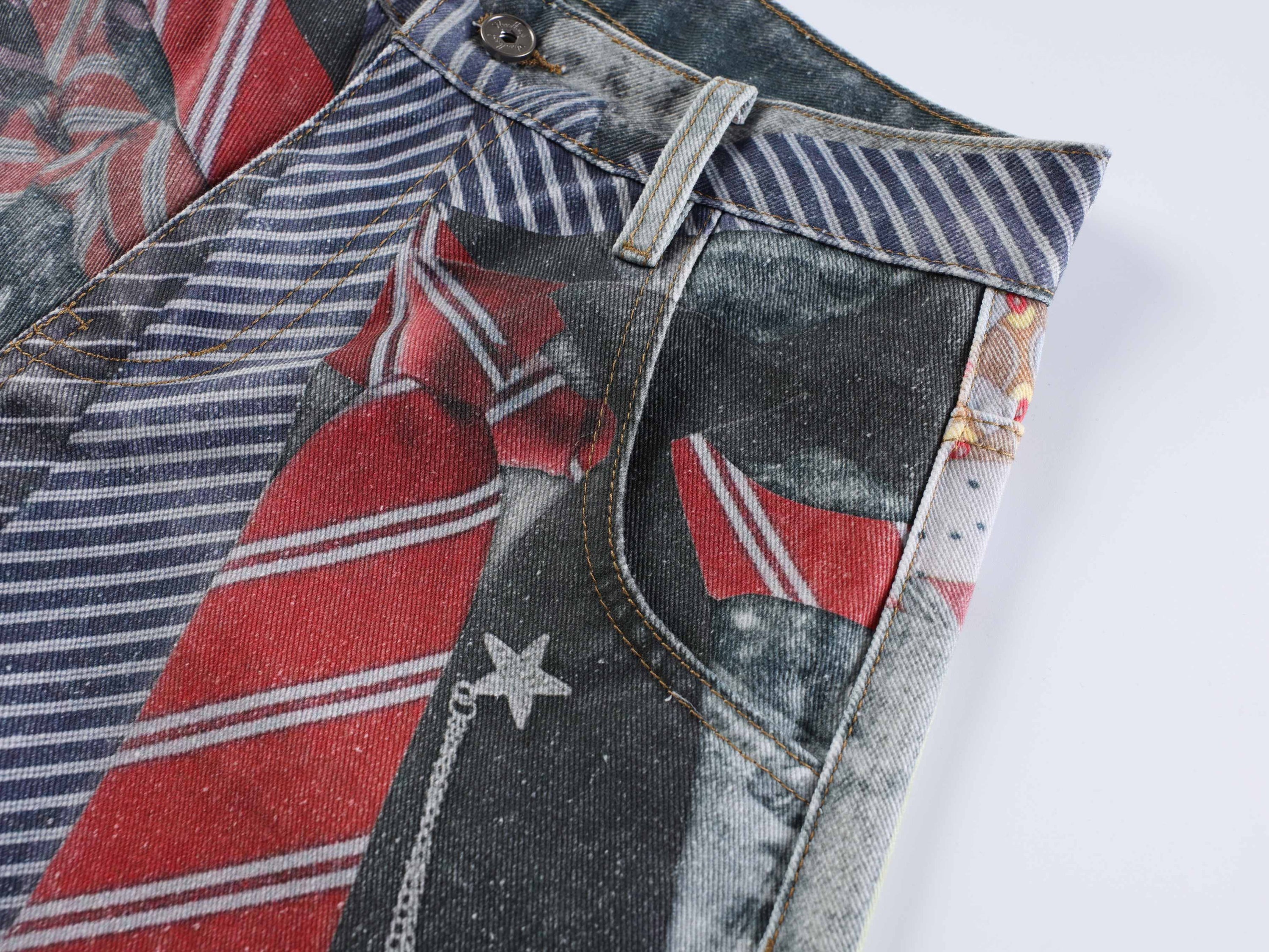 Omirad Tie Riot Balloon Jeans | Wide Leg Distressed Denim