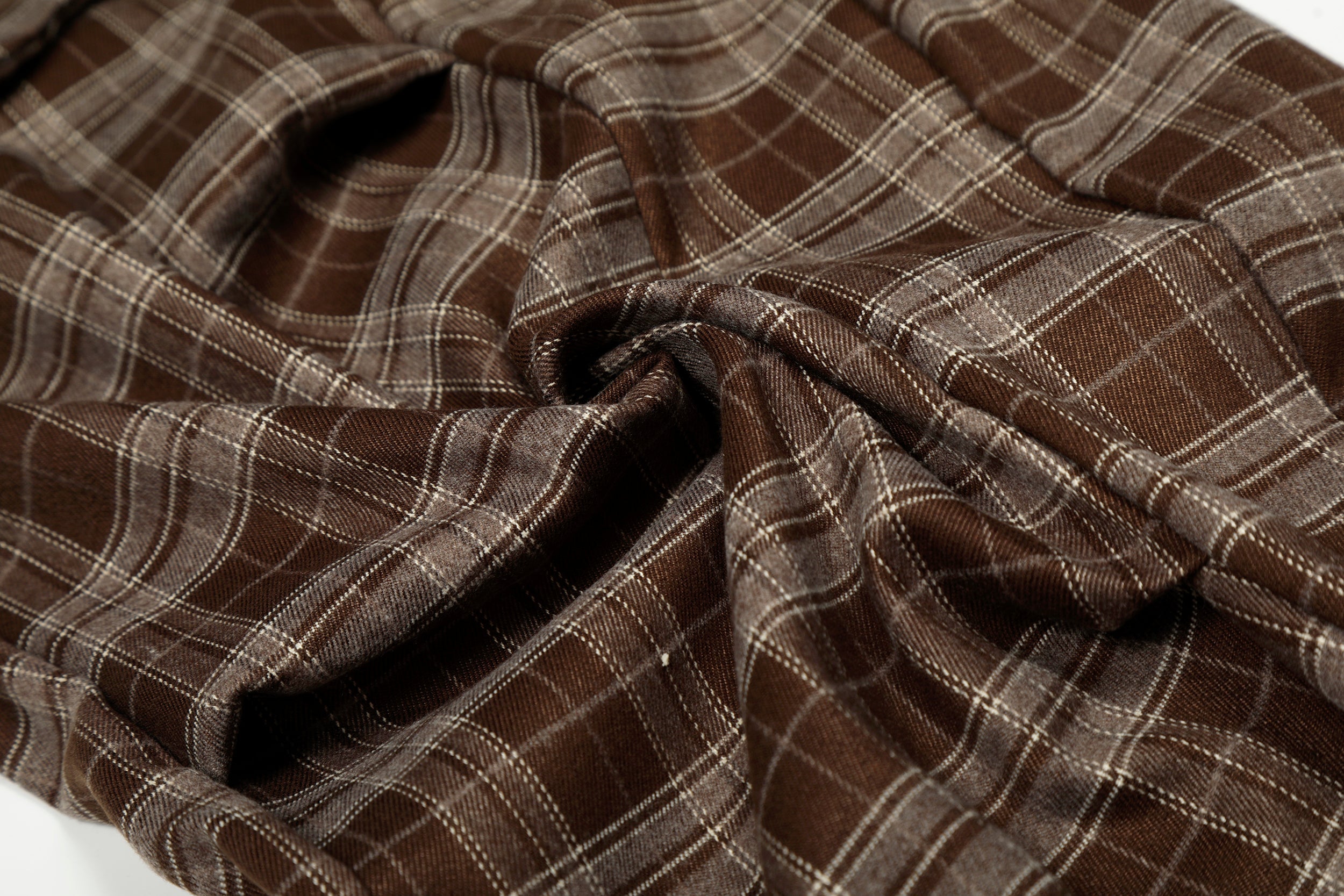 Omirad Brown Plaid Wide-Leg Pants | Streetwear Cargo Style