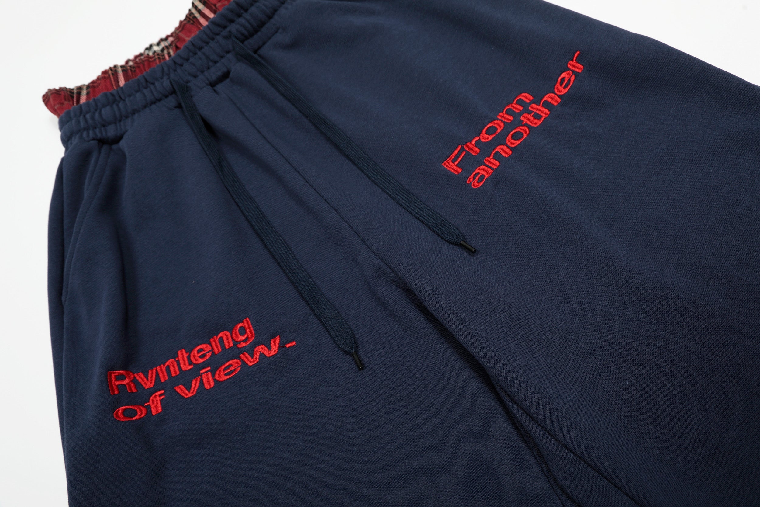 Plaid-Waist Embroidered Logo Shorts | Streetwear Shorts