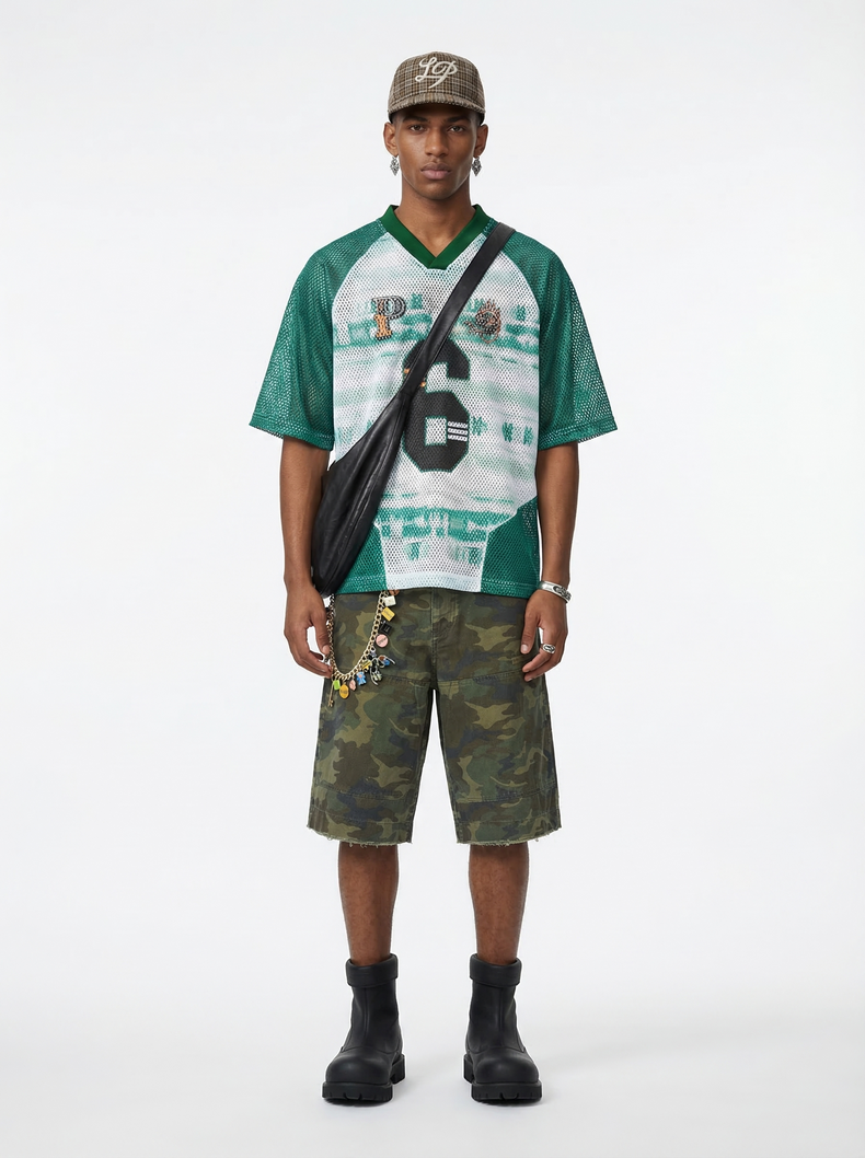 Omirad Varsity 6 Mesh Jersey T-Shirt | Athletic Streetwear