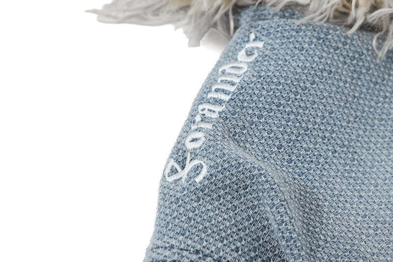Omirad Fur-Trim Washed Hooded Bomber Jacket | Street Style