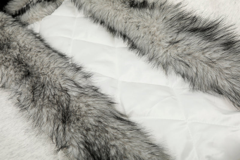 Faux Fur Lined Metal Clasp Gothic Hoodie Jacket | BC
