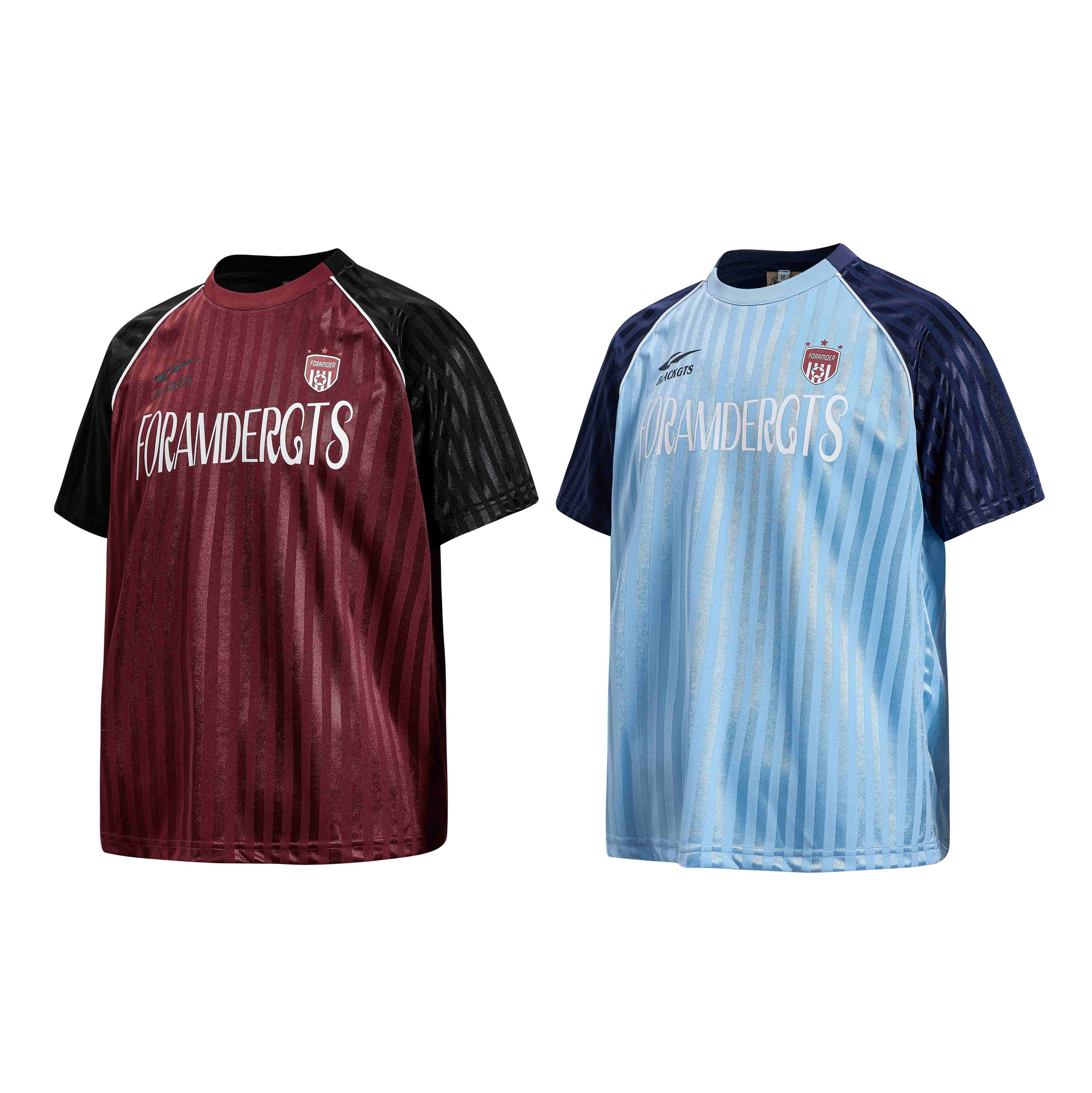 FORAMDERGTS Velocity Stripe Football Jersey Tee | BLACKGTS