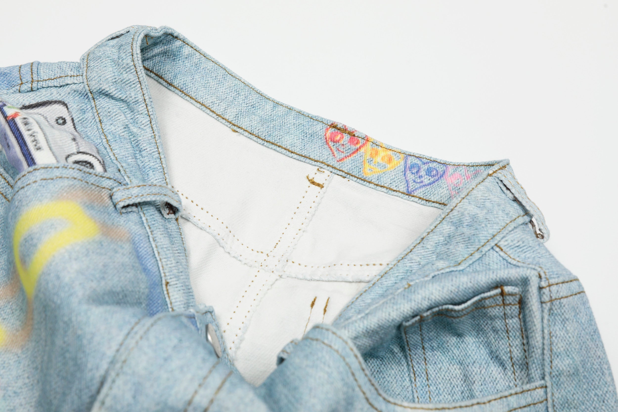 Omirad Life Is Beautiful Graffiti Wide-Leg Jeans