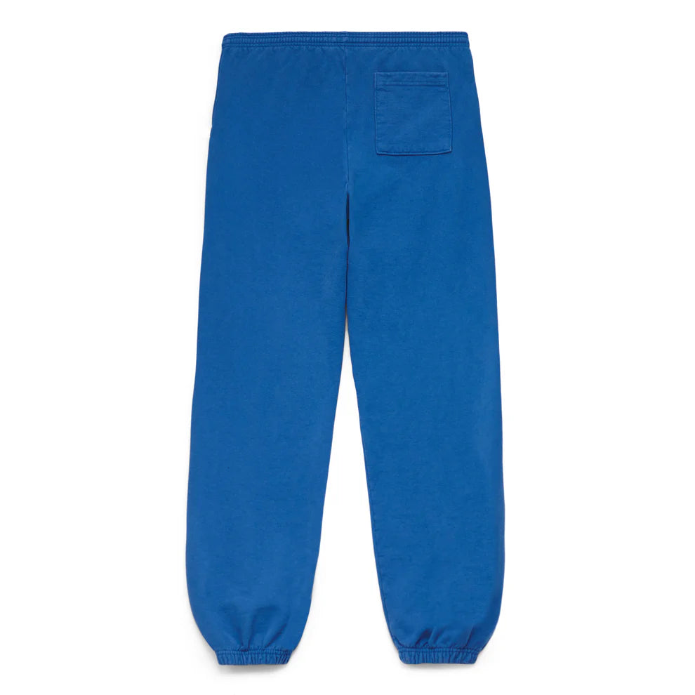 Sp5der Sweatpants – Unisex Blue Cotton Sweatpants with Front Logo Print