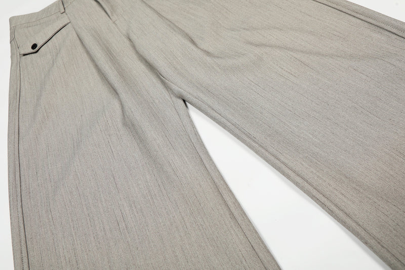 Omirad Wide-Leg Tailored Trousers | Light Grey Barrel Pants