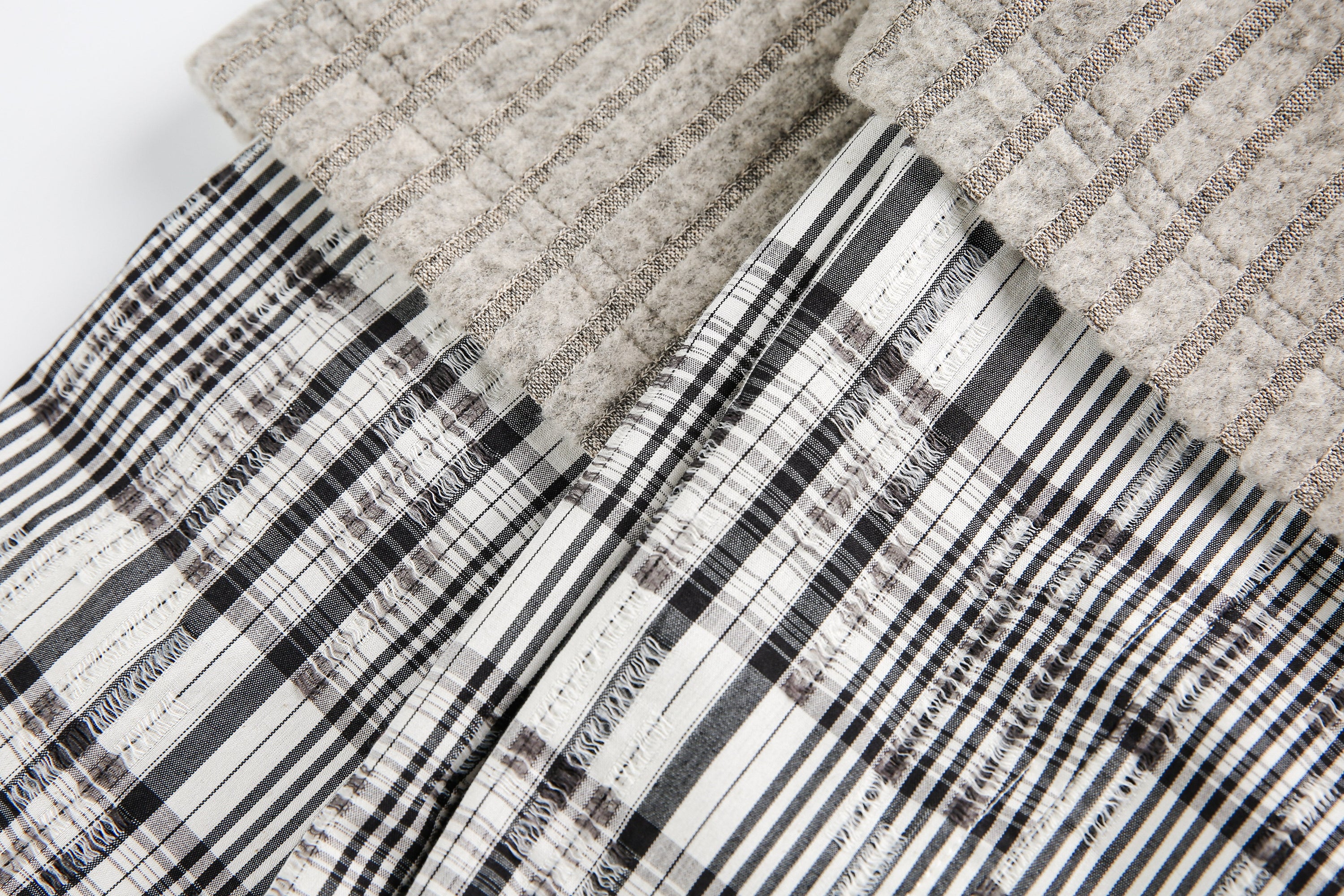 Plaid Layered Bear Graphic Ribbed Knit Sweater | Streetwear