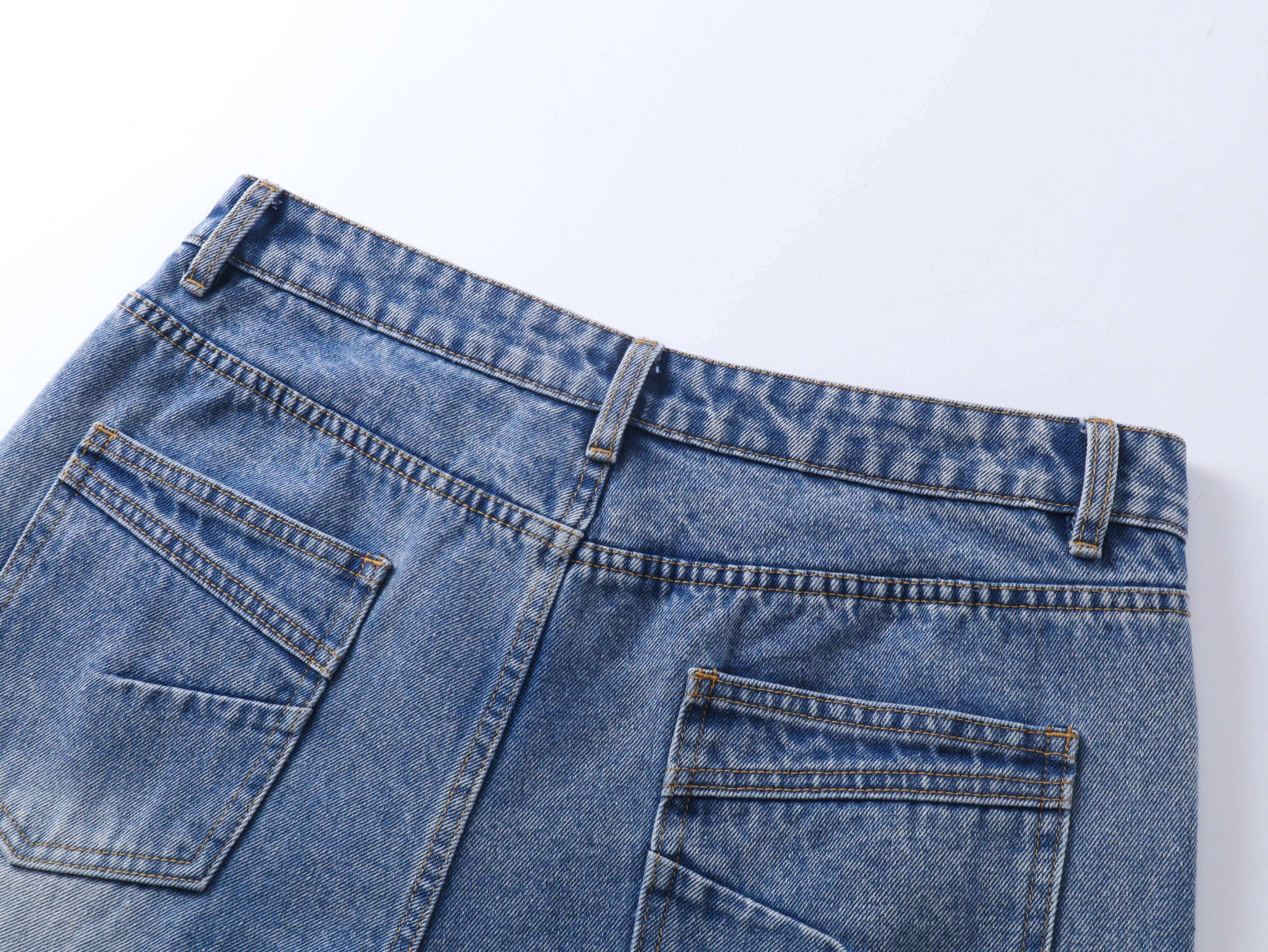 Stacked Vintage Washed Denim Jeans | Wide Leg Streetwear