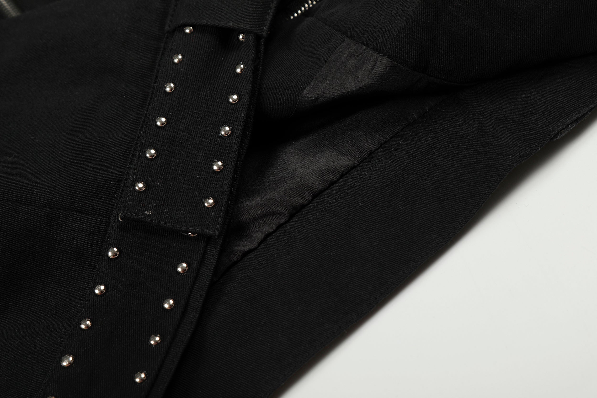 Rivet-Belted Cropped Rider Jacket | Studded Moto Style